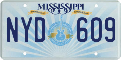 MS license plate NYD609