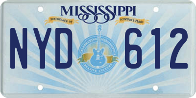MS license plate NYD612
