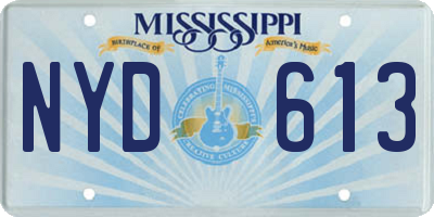 MS license plate NYD613