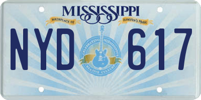 MS license plate NYD617