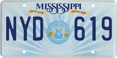 MS license plate NYD619