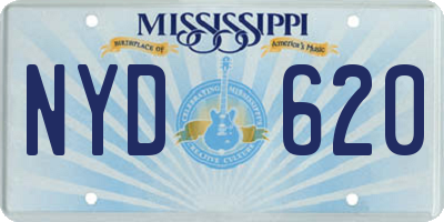 MS license plate NYD620