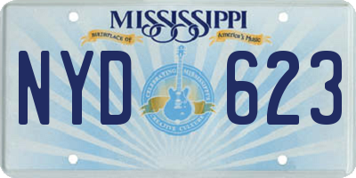 MS license plate NYD623