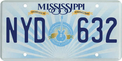 MS license plate NYD632