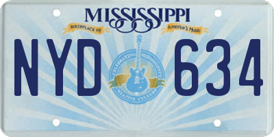 MS license plate NYD634