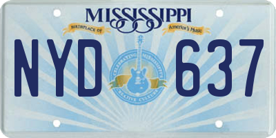 MS license plate NYD637