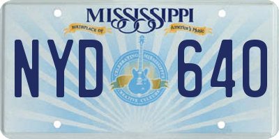 MS license plate NYD640