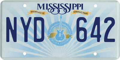 MS license plate NYD642