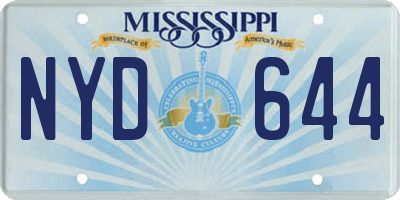 MS license plate NYD644