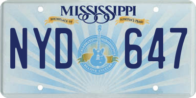 MS license plate NYD647