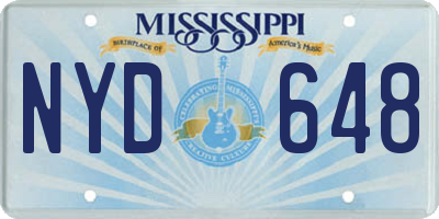 MS license plate NYD648