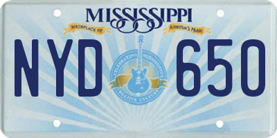 MS license plate NYD650