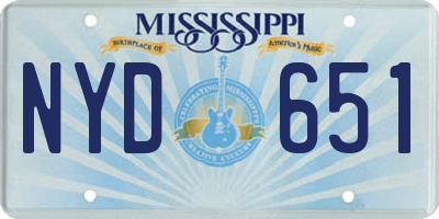 MS license plate NYD651