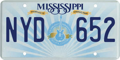 MS license plate NYD652