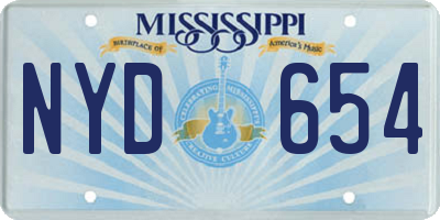 MS license plate NYD654