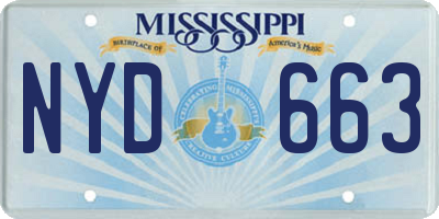 MS license plate NYD663