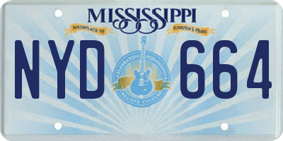MS license plate NYD664