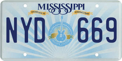 MS license plate NYD669