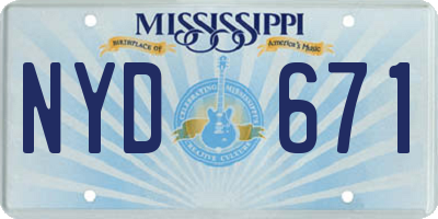 MS license plate NYD671