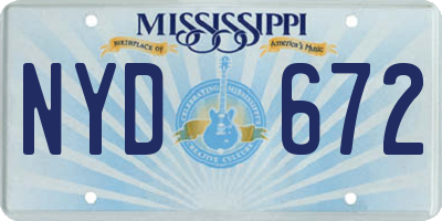 MS license plate NYD672