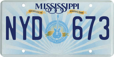 MS license plate NYD673