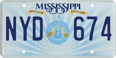 MS license plate NYD674