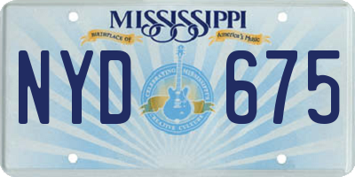 MS license plate NYD675