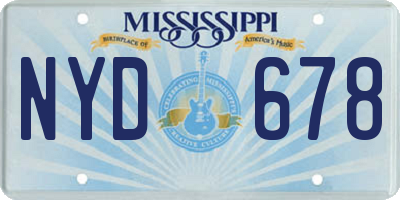 MS license plate NYD678