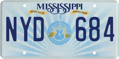 MS license plate NYD684