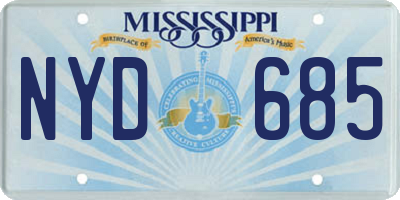 MS license plate NYD685