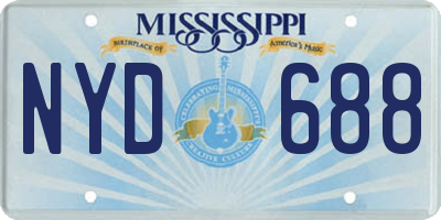 MS license plate NYD688
