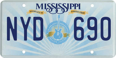 MS license plate NYD690