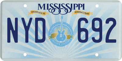 MS license plate NYD692