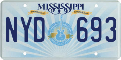 MS license plate NYD693