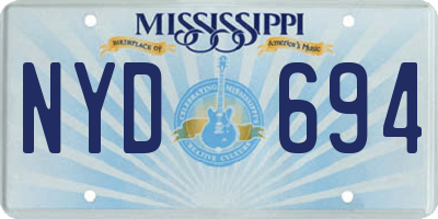 MS license plate NYD694