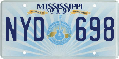MS license plate NYD698