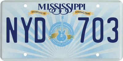 MS license plate NYD703