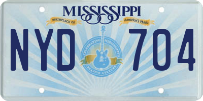 MS license plate NYD704
