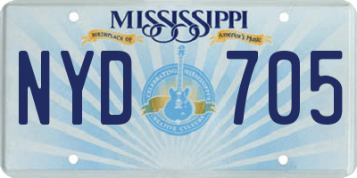 MS license plate NYD705