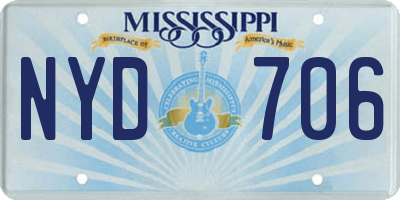 MS license plate NYD706