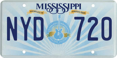 MS license plate NYD720