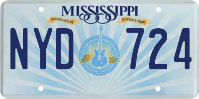 MS license plate NYD724