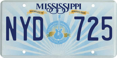 MS license plate NYD725