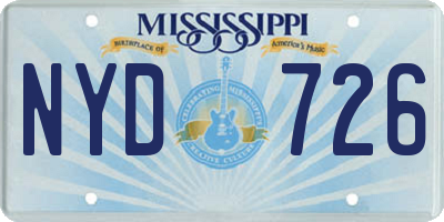 MS license plate NYD726