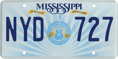 MS license plate NYD727
