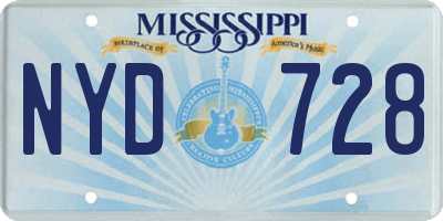 MS license plate NYD728