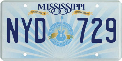 MS license plate NYD729