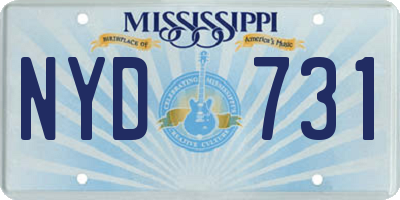 MS license plate NYD731