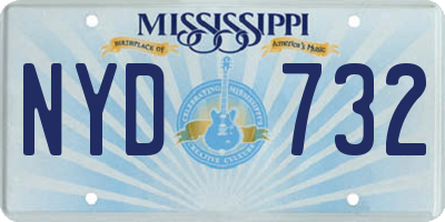 MS license plate NYD732