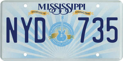 MS license plate NYD735